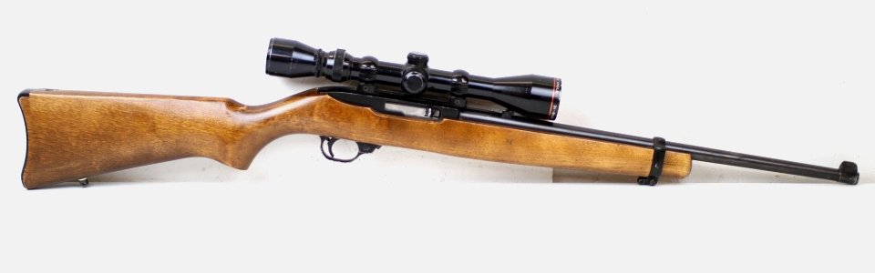 Ruger Model 10/22 Carbine .22 Rifle: This gun is made by Sturm, Ruger & Co. and is the Ruger Model 10/22 .22 Caliber Long Rifle. This gun is a Sem-Automatic Carbine Rifle and also features the Simmons 3x-9x40 Scope. This is a good workin