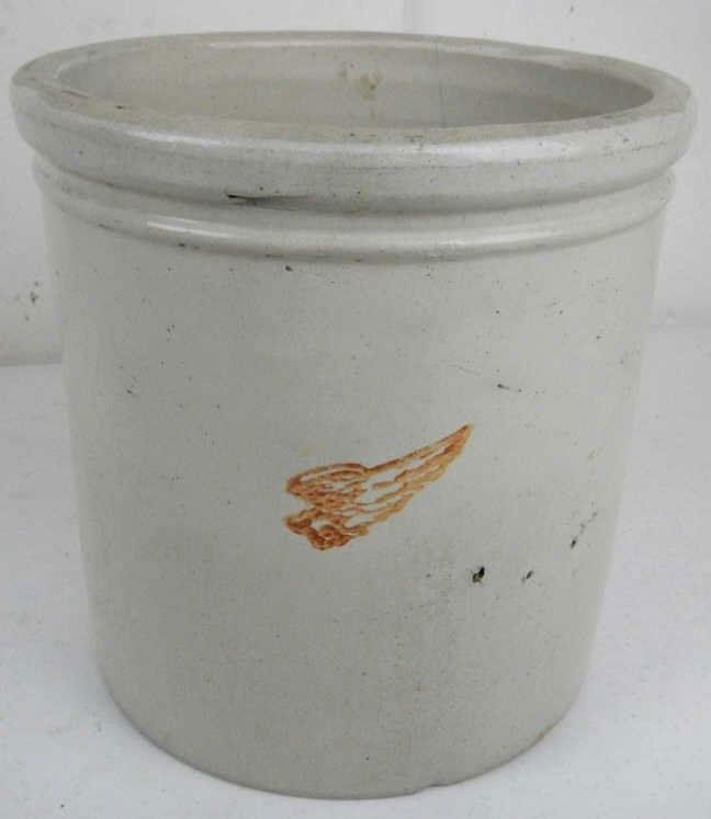 Red Wing 1 Gallon Crock: This is lot features the small Red Wing Stoneware crock made in Red Wing, Minn. This is the 1 Gallon Crock which are more hard to come by especially with having only the red wing (which wold have been