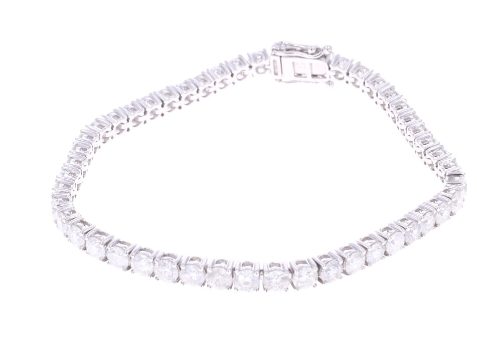 GGA Elegant 9.56ct Diamonds & 14k Wt Gold Bracelet (1 of 5)