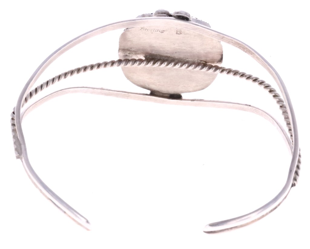 Navajo E. Becenti Sterling & Turquoise Bracelet - 3
