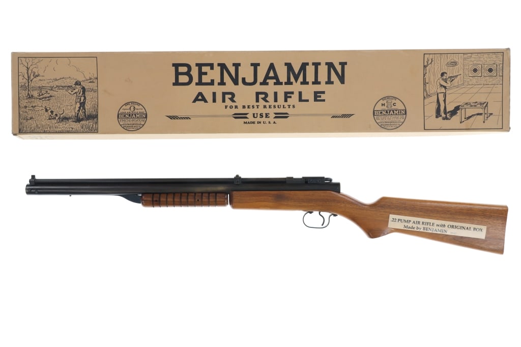 Benjamin Franklin Model 312 .22 cal Air Rifle: Featured in this lot is a Benjamin Franklin Model 312 .22cal air rifle circa 1930 to 1969 and was housed in the Tombstone Western Heritage Museum. Provenance: From the Tombstone Western Heritage Museu