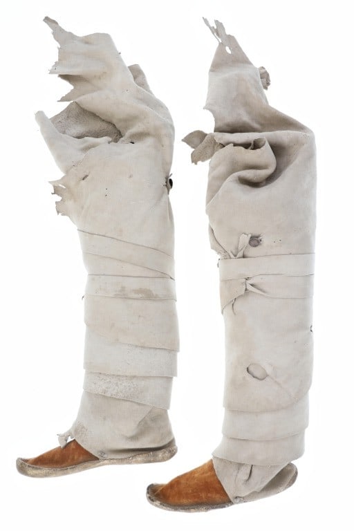 Ca. 1890 Apache High-Top Mountain Lion Moccasins (1 of 14)