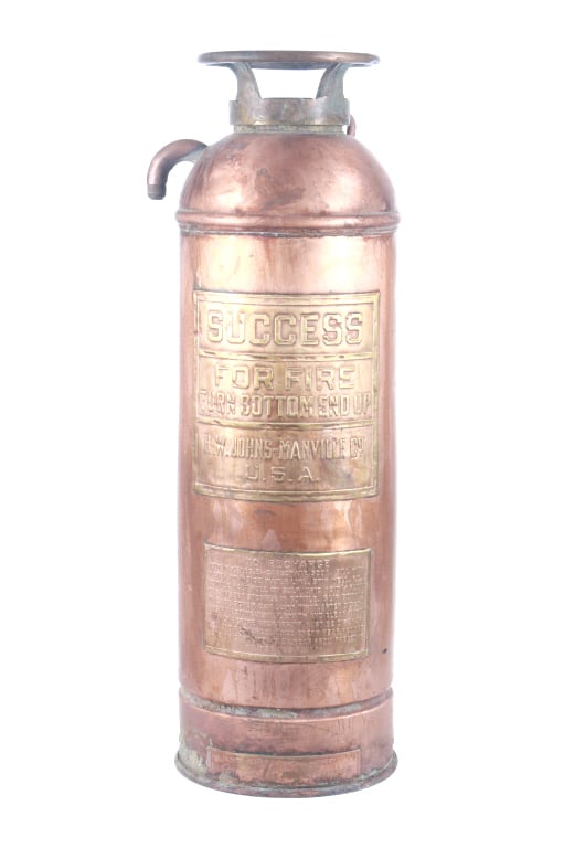 H.W. Johns-Manville Brass Fire Extinguisher (1 of 10)