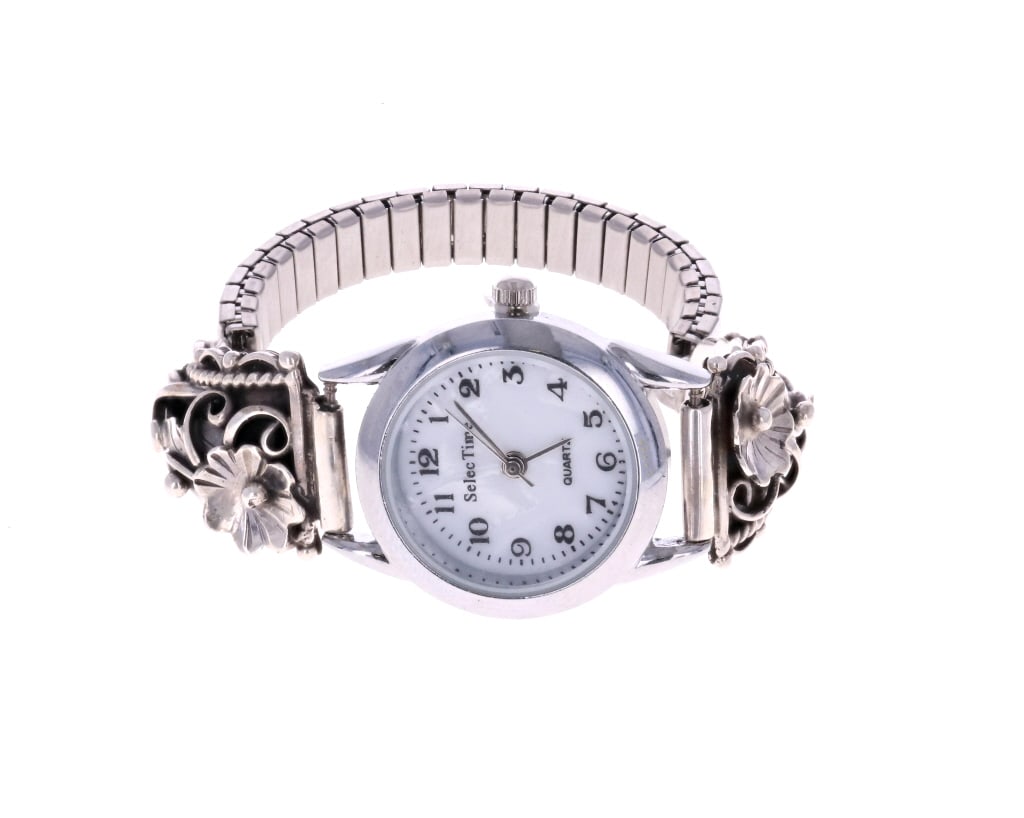 Navajo B Joe Sterling & Stainless Steel Watch Cuff (1 of 8)