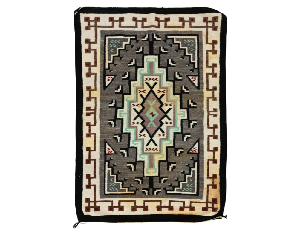 1946 Navajo Two Grey Hills Rug -Leighton Turquoise (1 of 9)