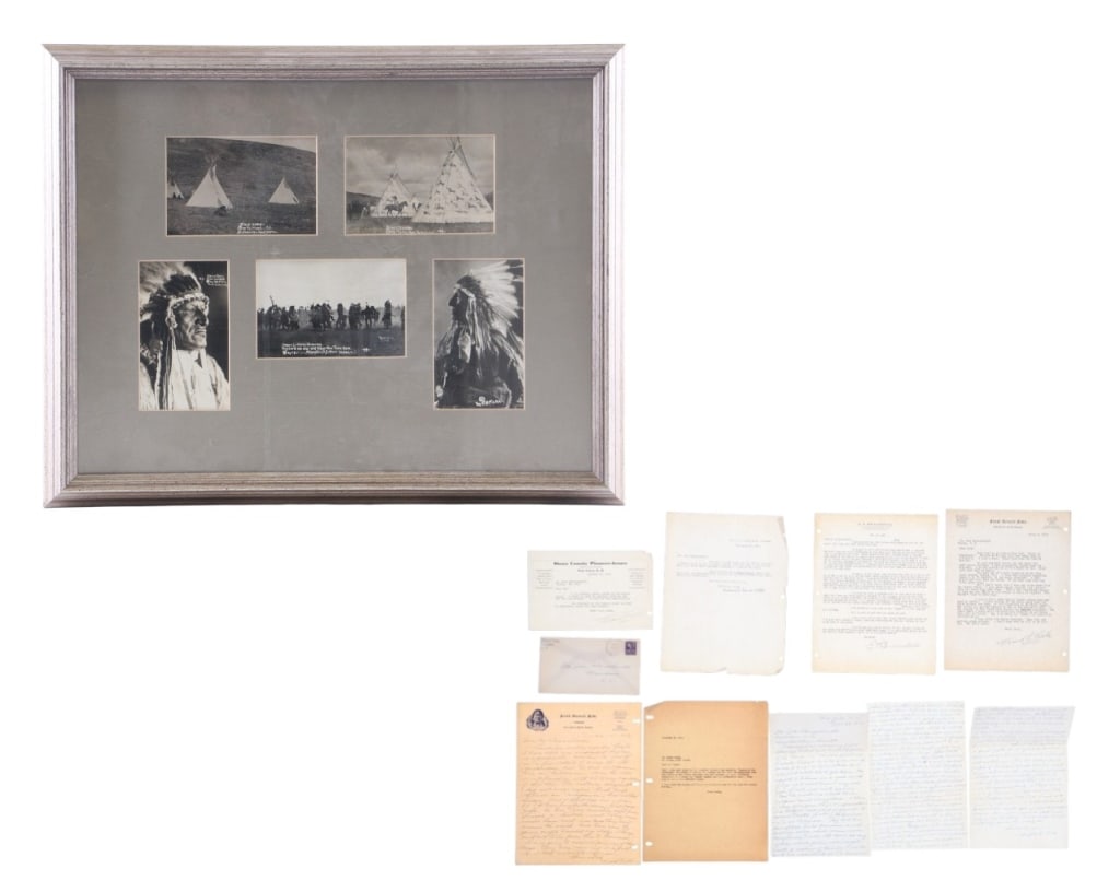 F.B. Fiske Ft. Yates Standing Rock Photographs: Featured in this lot are a Frank Bennett Fiske Fort Yates Standing Rock Reservation Photograph Collection, circa 1890s-1910, framed. Photographs include Chief John Grass ("Charging Bear", chief of