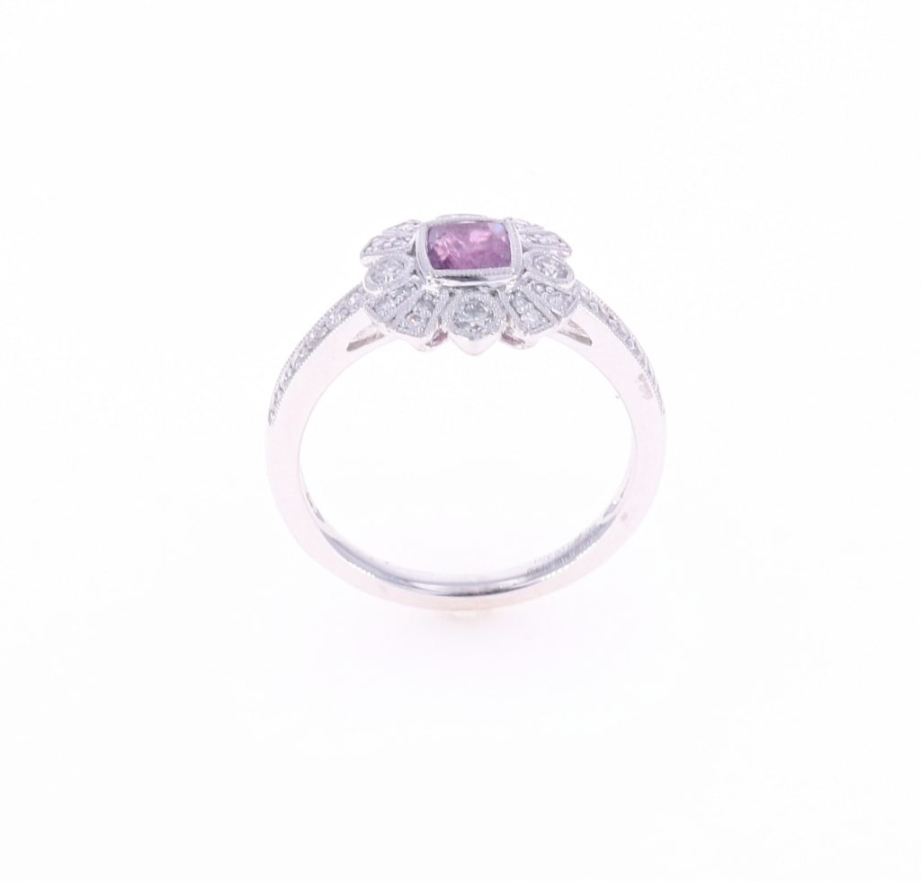Rare Kashmir Pink Sapphire & Diamond Ring (1 of 8)