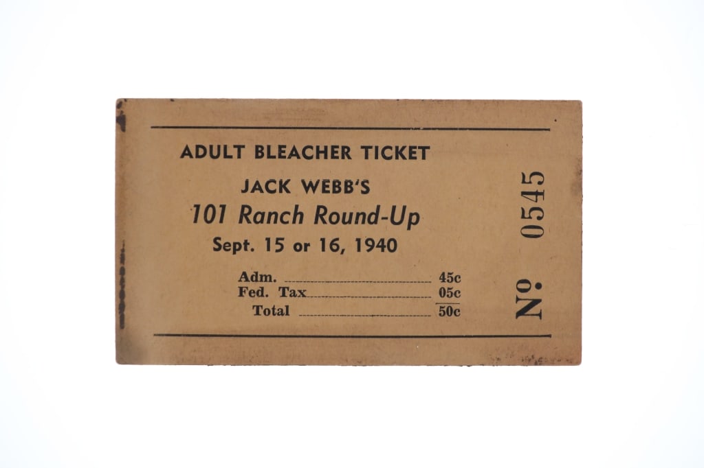Jack Webb's 101 Ranch Round-Up Admission Ticket (1 of 2)