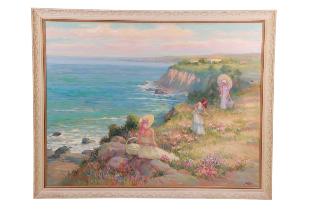 Lynn Gertenbach Signed Oil on Canvas, Framed: For your consideration is this Original Signed Lynn Gertenbach Oil on Canvas, 1980s to early 2000s. Many of Gertenbach's painting locations were along the picturesque California coastline. This