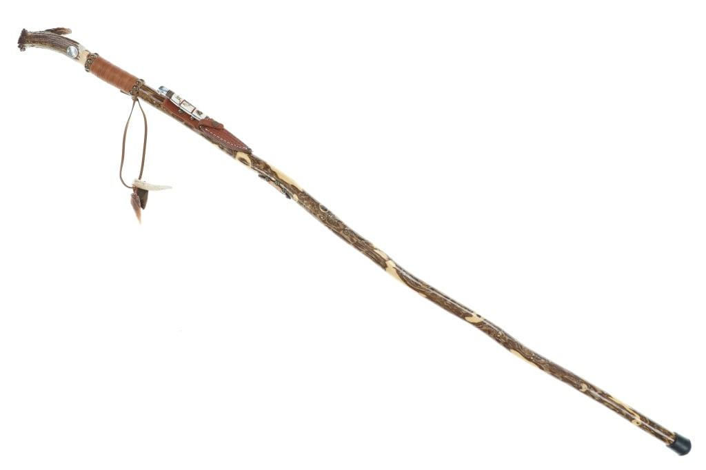 Projectile Point Liberty Nickel Walking Stick (1 of 7)