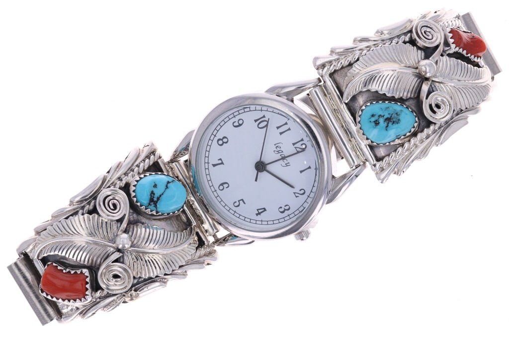 Navajo Running Bear Trading Sterling Watch Band (1 of 9)