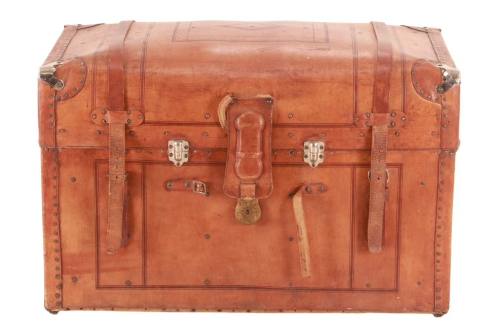 19th Century Camelback Leather Travel Trunk (1 of 20)