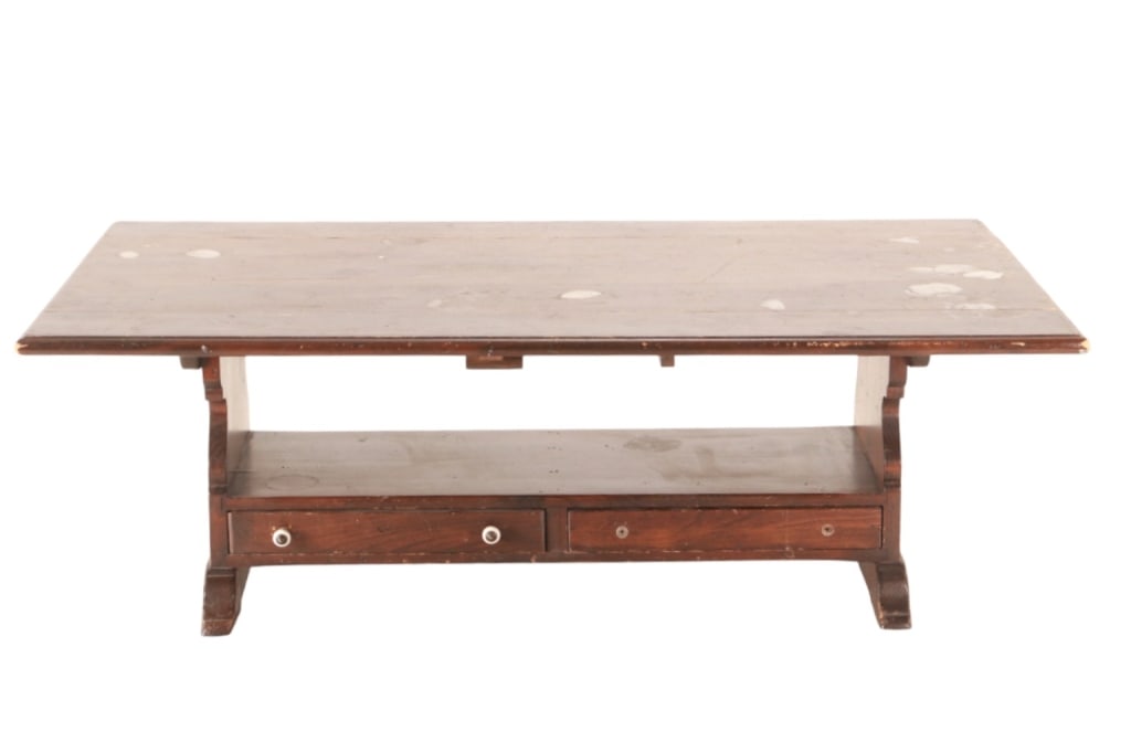 Antique Pembroke Trestle Drop Leaf Coffee Table (1 of 16)