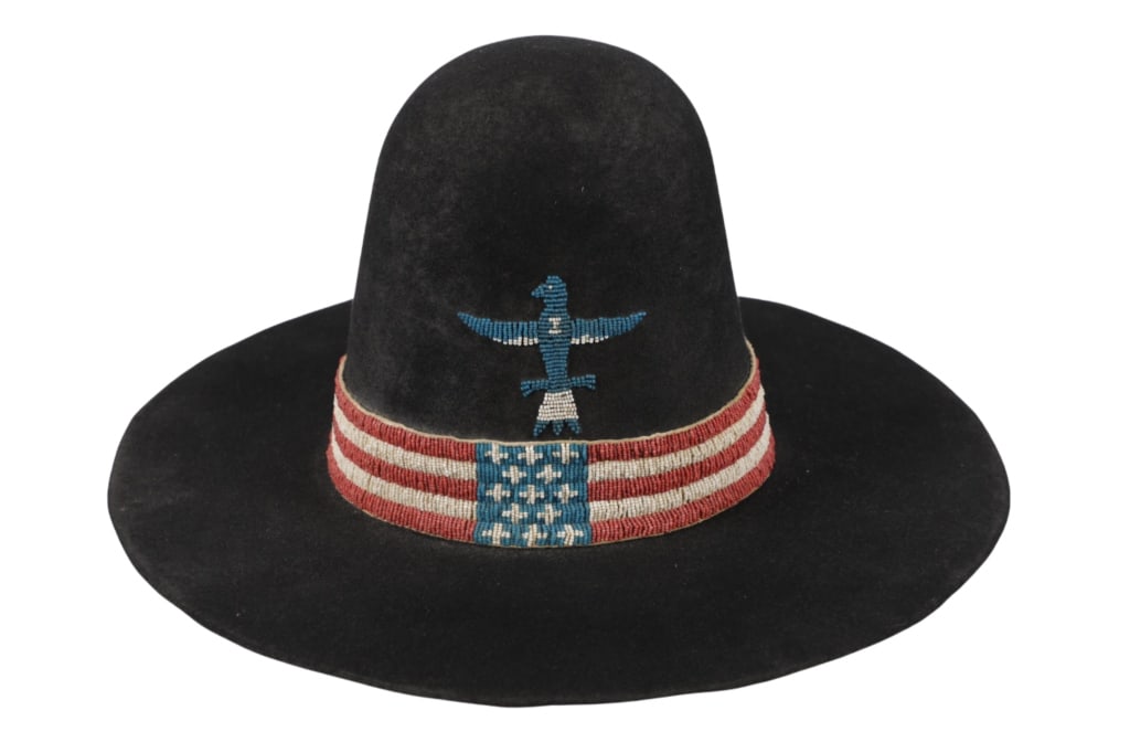 Ghost Dance Revival & US Flag Beaded Plains Hat (1 of 20)