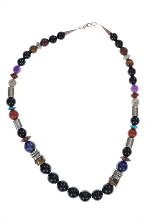 Navajo Singer Sterling Silver Multistone Necklace (1 of 5)