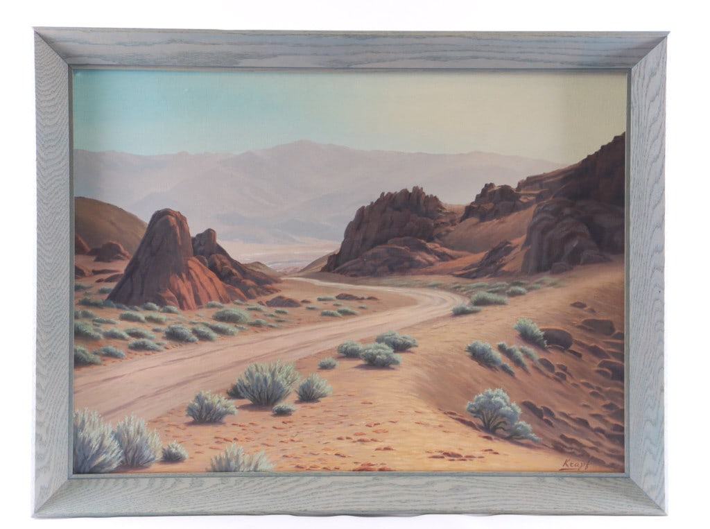 Paul Krapf Oil On Board "Road To Death Valley" (1 of 10)