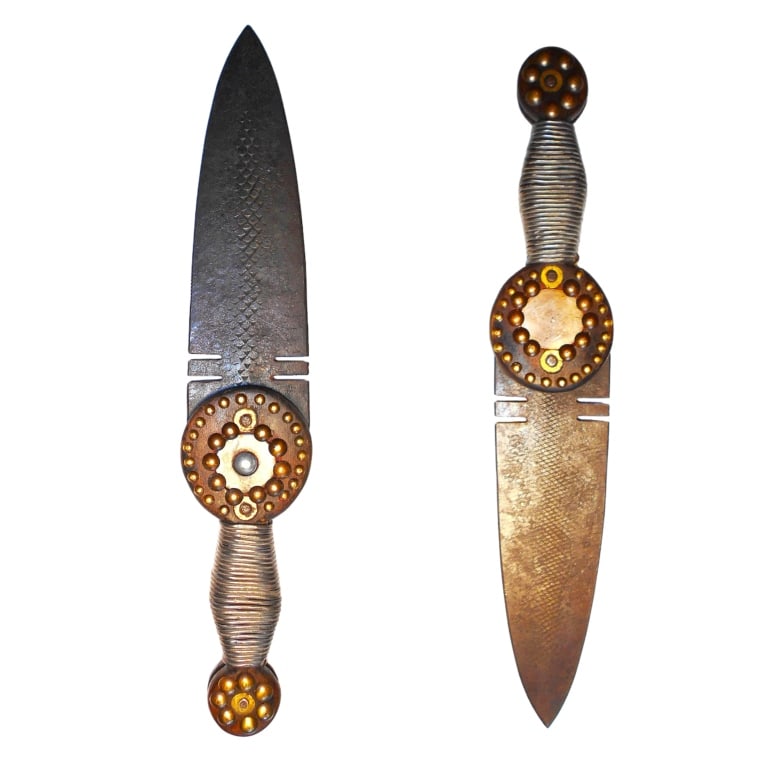 19th-C. Northern Plains Silver Inlaid Dag Knife (1 of 8)