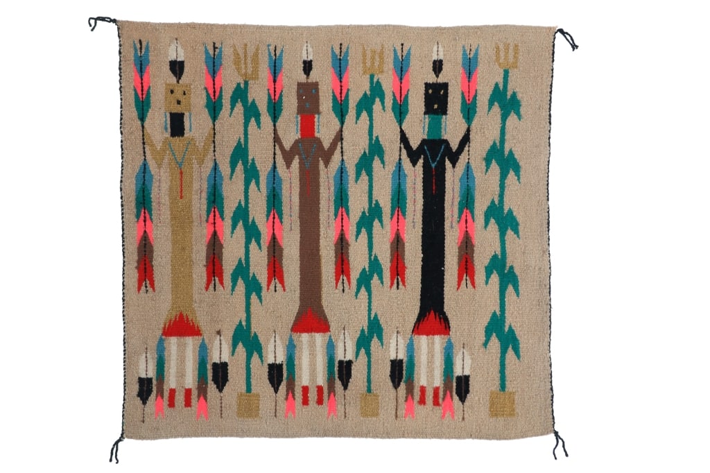Navajo Yei Be Chai Figural Harvest Rug c. 1960's (1 of 8)