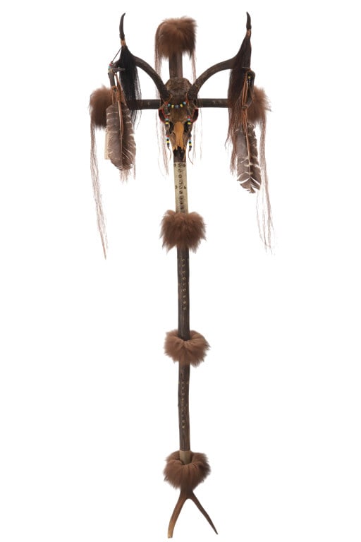 Apache Nation Deer Skull & Tacked Medicine Staff (1 of 14)