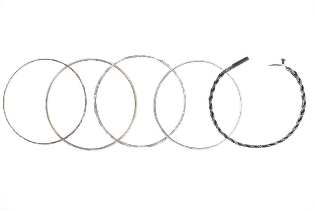 Taxco, Mexico Sterling Silver Bangle Bracelets (5) (1 of 20)