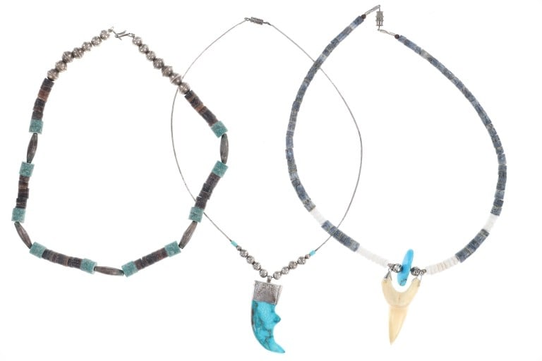 Navajo Silver Turquoise Multistone Necklaces (3) (1 of 18)