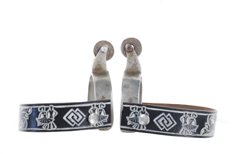 C.1930's North & Judd Star Silver Coin Rowel Spurs (1 of 7)