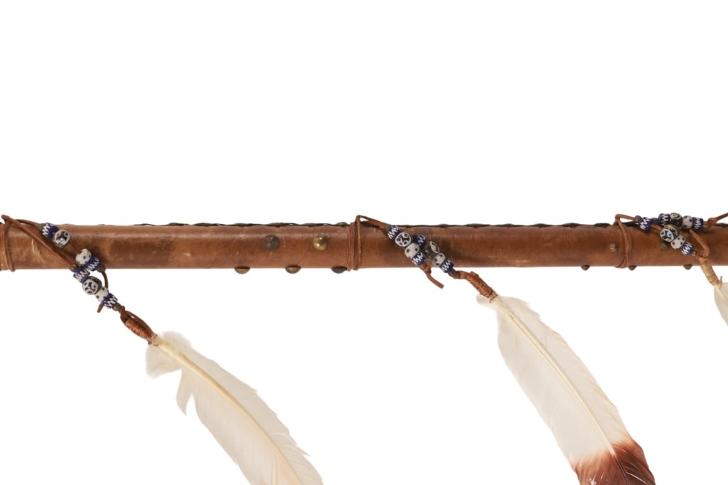 Chippewa Cree Parfleche Wrapped War Lance - 4