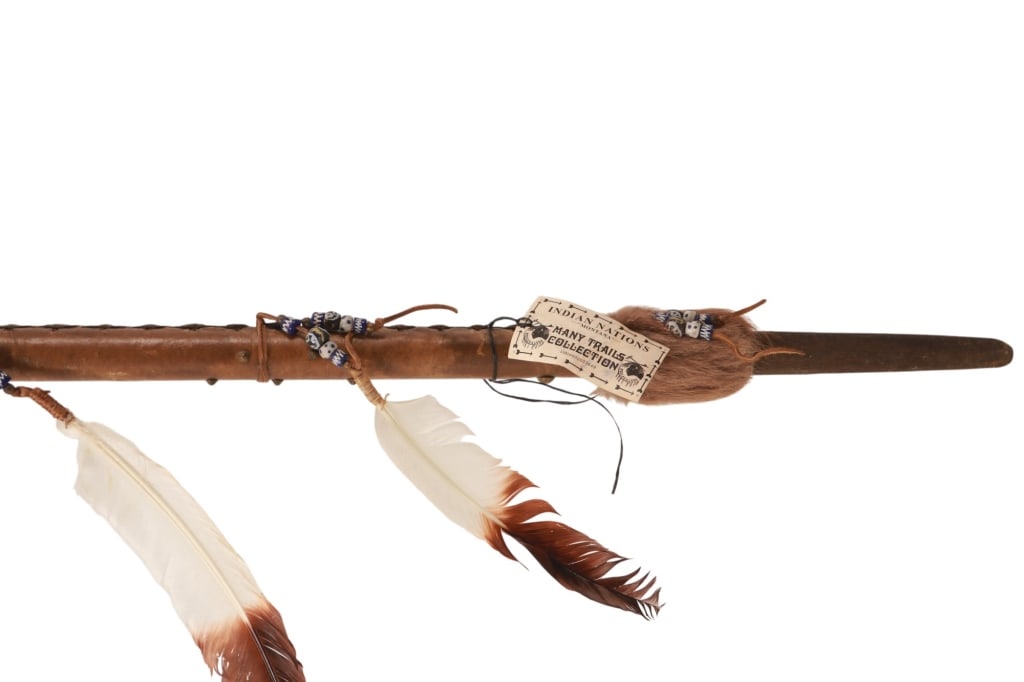 Chippewa Cree Parfleche Wrapped War Lance - 5