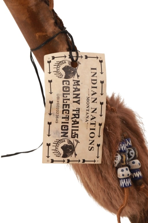 Chippewa Cree Parfleche Wrapped War Lance - 6