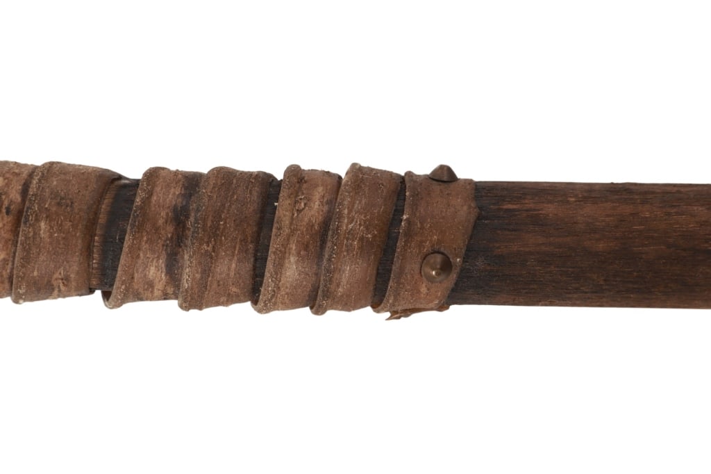 Chippewa Cree Parfleche Wrapped War Lance - 7