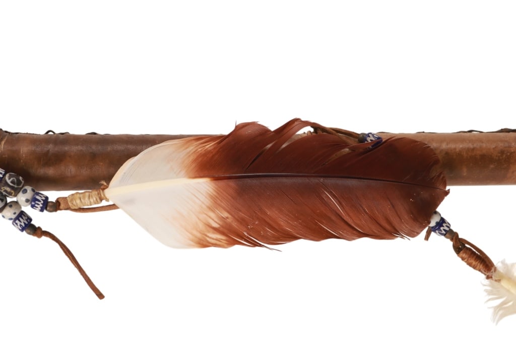 Chippewa Cree Parfleche Wrapped War Lance - 9