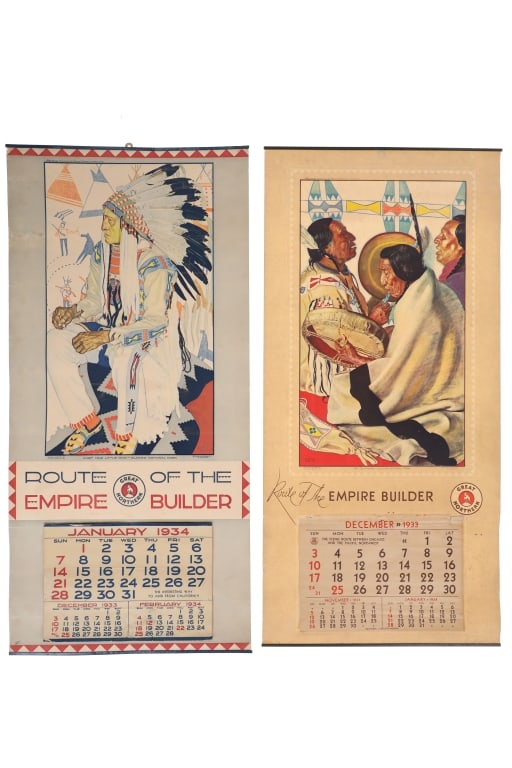 Winold Reiss GNRR Blackfeet Calendars 1933 & 1934 (1 of 11)