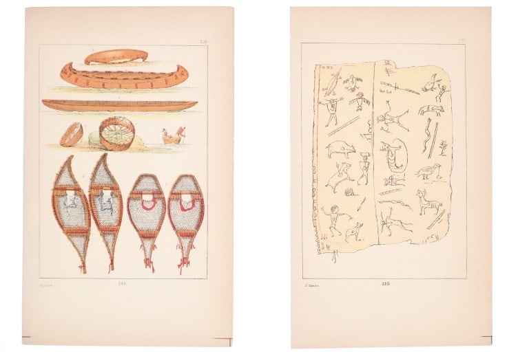 George Catlin Hand Tinted Native Etchings (9) - 3