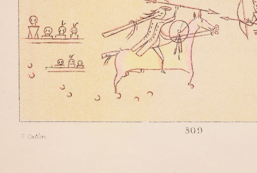 George Catlin Hand Tinted Native Etchings (9) - 6