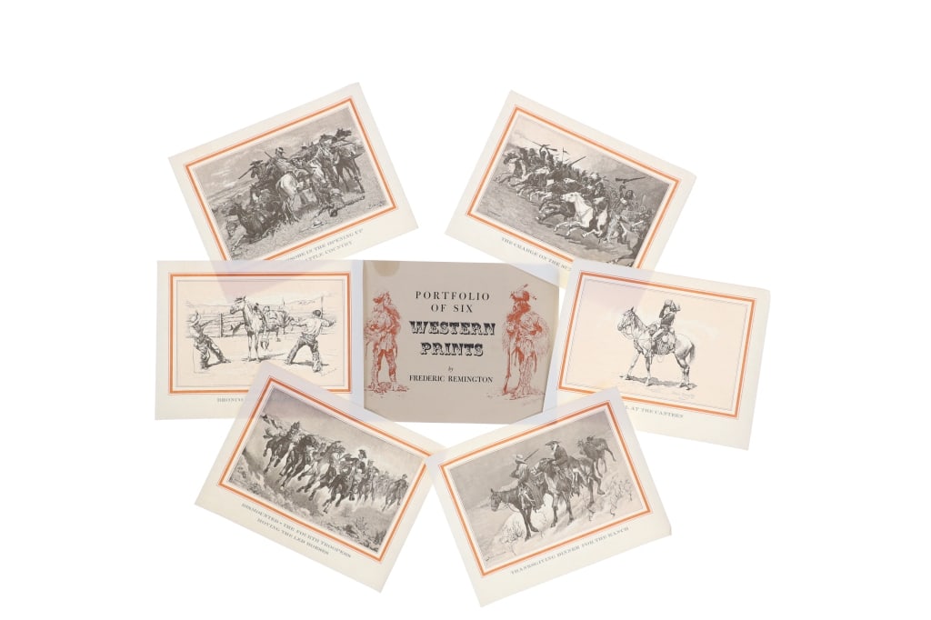 Rare "Portfolio Of Six Western Prints", Remington (1 of 7)