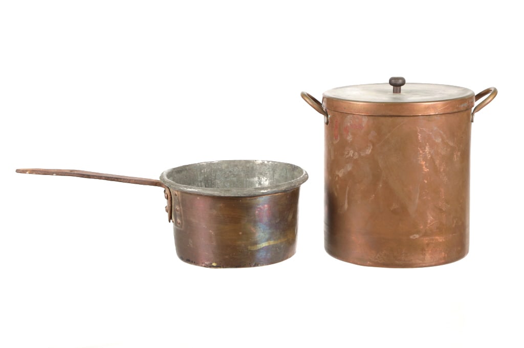19th-Century Copper Dovetail Cooking Pot Pair (1 of 10)