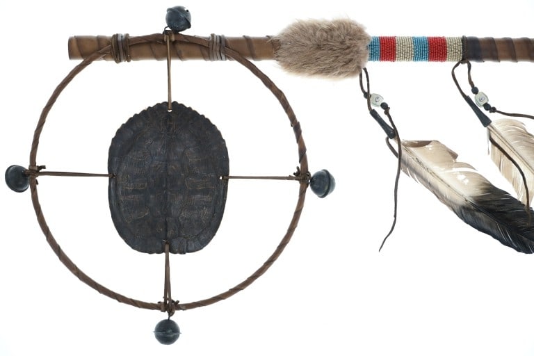 Chippewa Cree Turtle Shell Hoop Dance Stick - 2