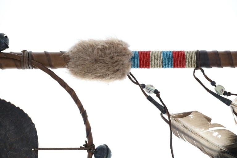 Chippewa Cree Turtle Shell Hoop Dance Stick - 4