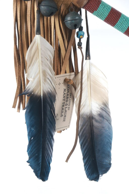 Chippewa/ Cree Many Trails Turtle Dancing Stick - 9