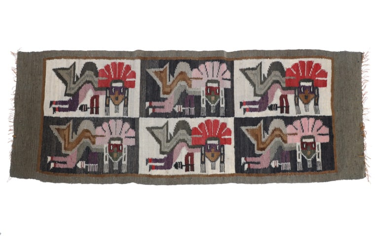 Ca 1940s Peruvian Paracas Guardian Spirit Tapestry (1 of 6)