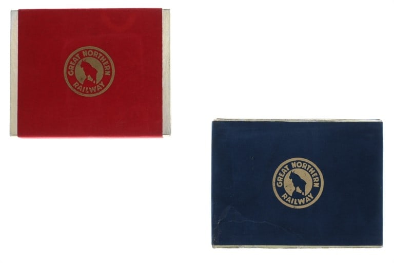 Winold Reiss Great Northern RR Playing Card Sets: Featured in this lot are two sets (4 decks) of Great Northern Railway / Winold Reiss playing cards from the 1940-50s. The playing cards feature the work of Weinold Reiss on each card from his "Blackfe