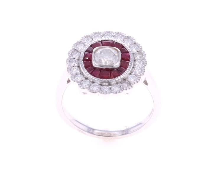 Art Deco Style Diamond & Ruby Ring (1 of 8)