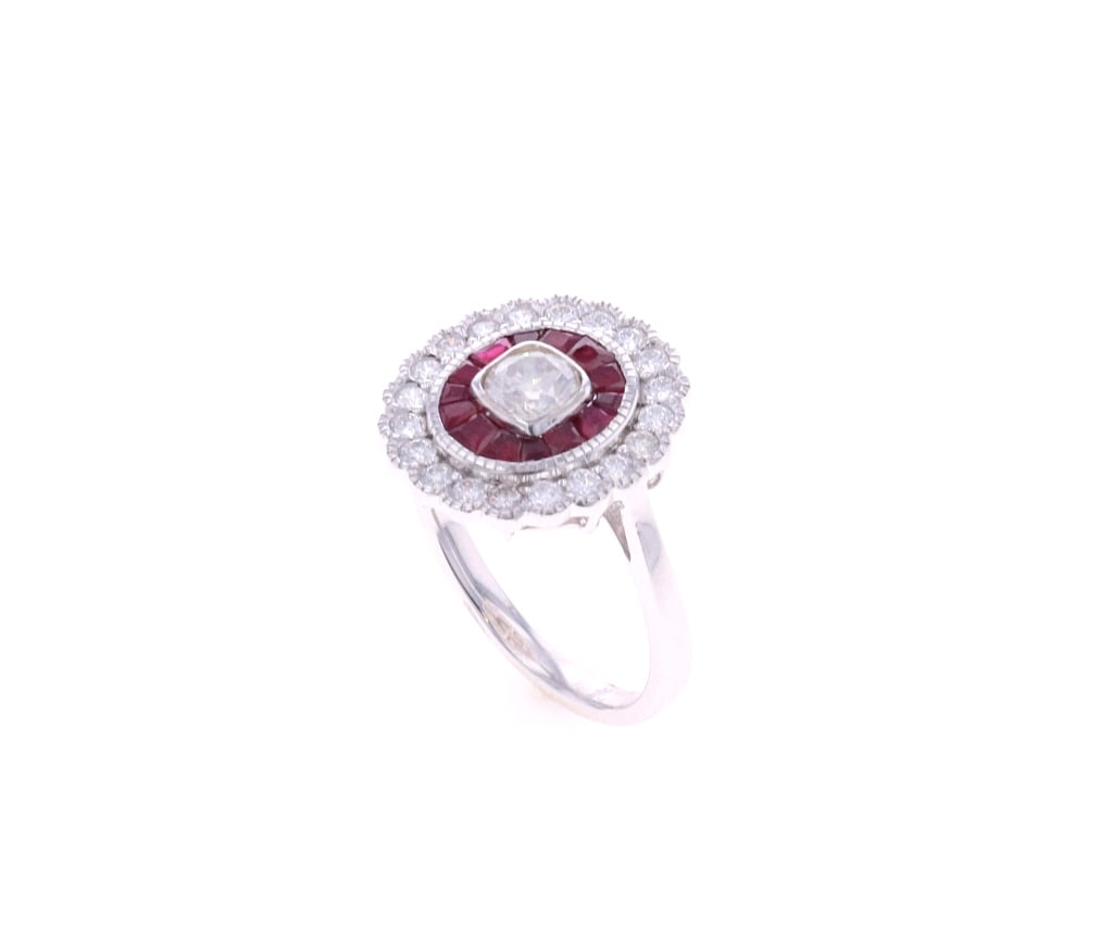 Art Deco Style Diamond & Ruby Ring - 2