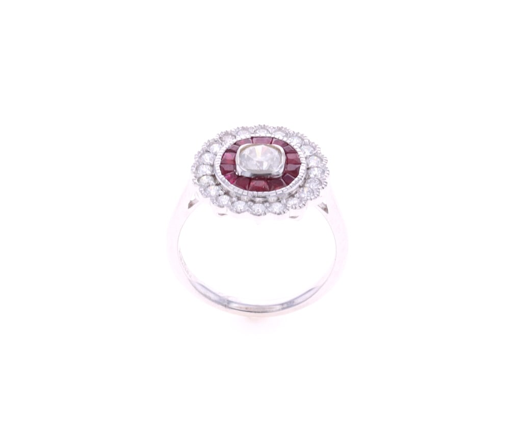 Art Deco Style Diamond & Ruby Ring - 5