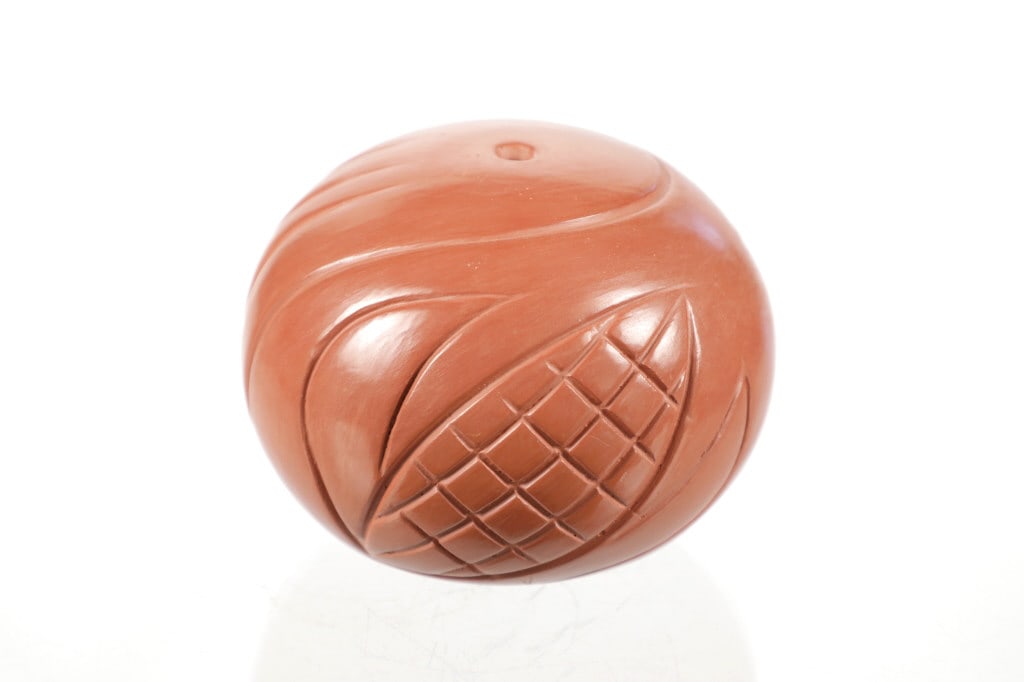 Miana Pablito (Santa Clara Pueblo, 20th C) Pottery: Featured in this lot is this Signed Santa Clara Pueblo, Miana Pablito Melon Corn Seed Pot. Miana Pablito was born into Zuni Pueblo but moved to Santa Clara after she married Santa Clara pottery