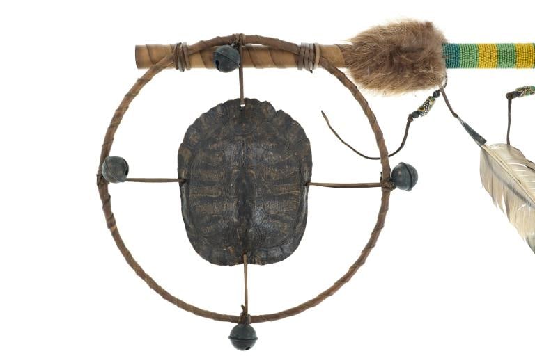 Chippewa Cree Turtle Shell Hoop Dance Stick - 2