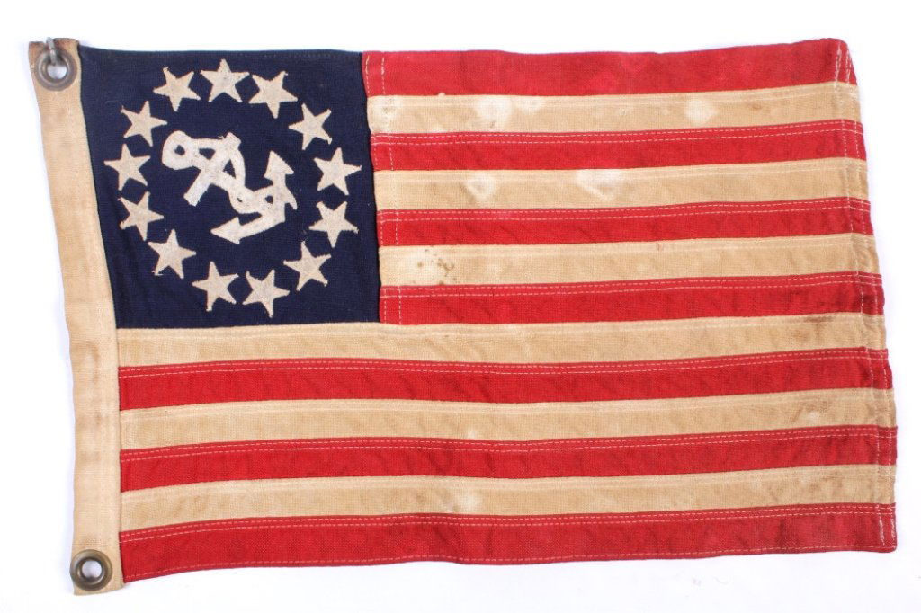 U.S. Navy Flag 1895-1916: The US Navy used the 13 star and 13 strip configuration on their flags through 1916. This was a popular design used on very well to do American's Yachts, but this flag is believed to be in use by the