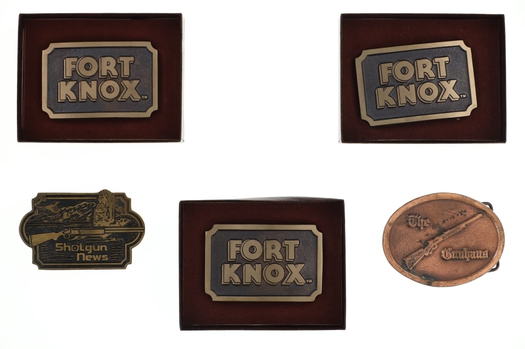 Fort Knox & Gun Related Solid Brass Buckles (5) (1 of 8)