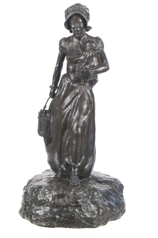 Juan Dell (1933-2019) Pioneer Mother /Child Bronze (1 of 11)
