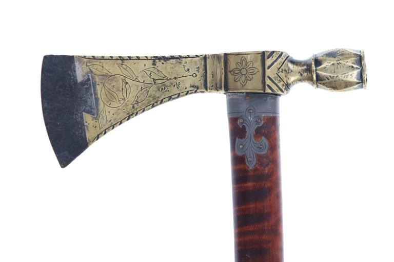 18th-Cent. Presentation Pipe Tomahawk ex-Museum - 8